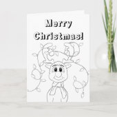Kerst rendier kleurstof Kaart (Voorkant)