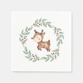 Kerst Rendier Krans Servet (Voorkant)
