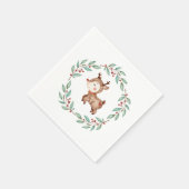 Kerst Rendier Krans Servet (Hoek)