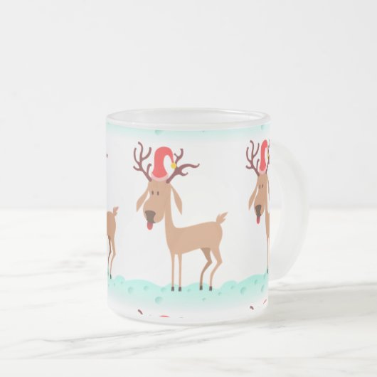 Kerst Rendier Matglas Mok (Voorkant rechts)