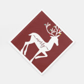 Kerst Rendier Merry Burgundy Servet (Hoek)