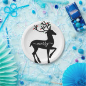Kerst Rendier Merry Papieren Bordje (Feest)