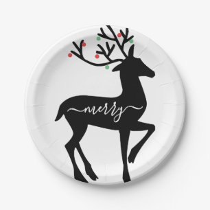 Kerst Rendier Merry Papieren Bordje