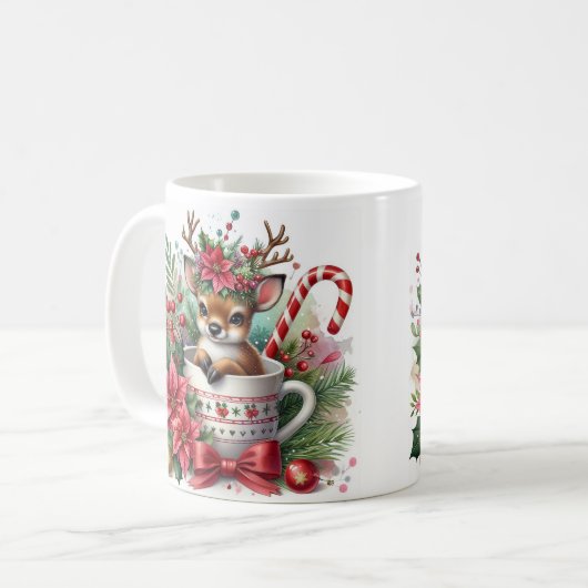 Kerst Rendier Mok (Voorkant links)