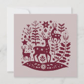 Kerst rendier Nordic Volkskunst Scandinavisch Feestdagenkaart (Voorkant)