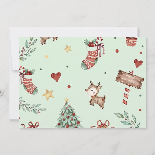 Kerst Rendier Onederful 1e Verjaardag Foto Kaart (Achterkant)