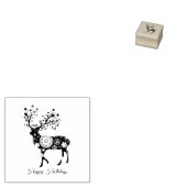 Kerst rendier ornament rubberstempel (Gestempeld)