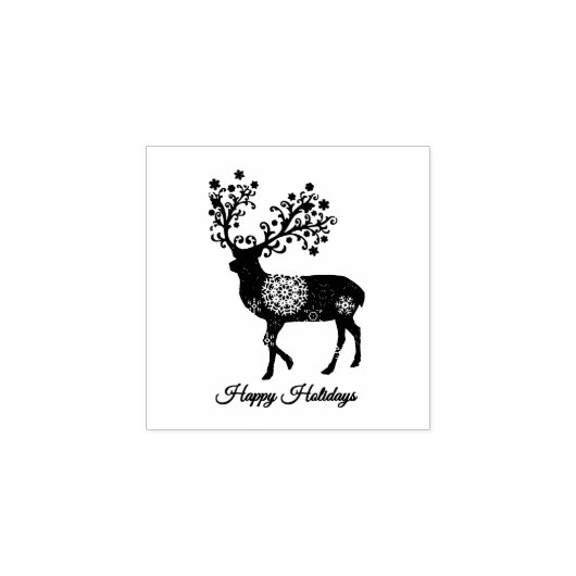 Kerst rendier ornament rubberstempel (Afrduk)