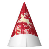 Kerst rendier over cadeaus rode naam hoed feesthoedjes (Achterkant)