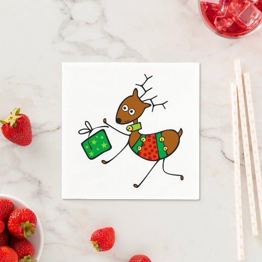 Kerst Rendier Papieren Servetten