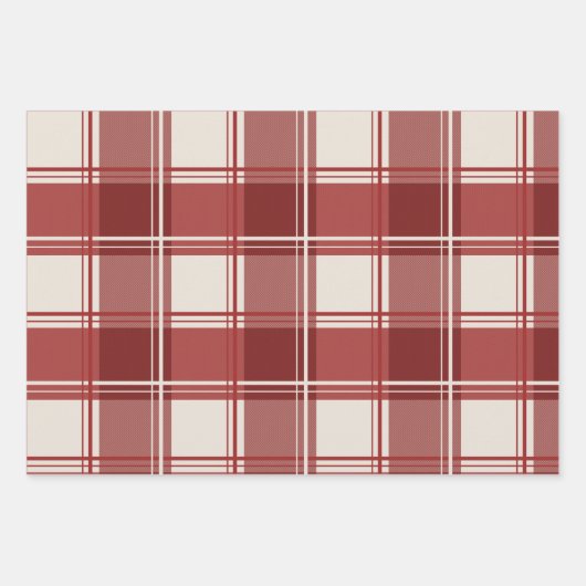 Kerst rendier & plaid inpakpapier vel (Voorkant 3)