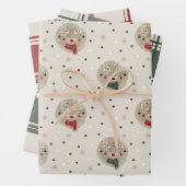 Kerst rendier & plaid inpakpapier vel (In situ)