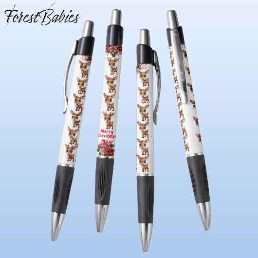 Kerst Rendier Poinsettia Graphic, Wit Pen