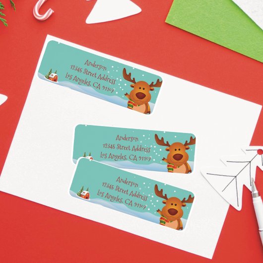 Kerst Rendier Retouradres Labels