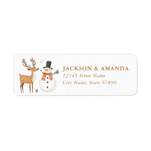 Kerst Rendier Retouradreslabels Etiket