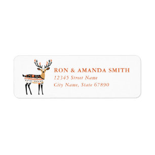 Kerst Rendier Retouradreslabels Etiket