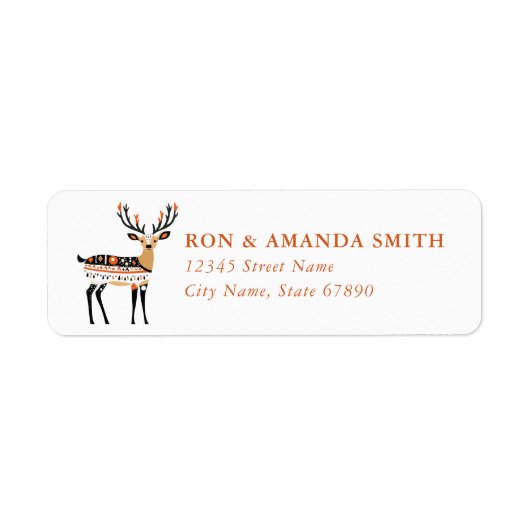 Kerst Rendier Retouradreslabels Etiket (Voorkant)
