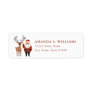 Kerst Rendier Retouradreslabels Etiket