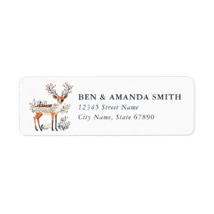 Kerst Rendier Retouradreslabels Etiket