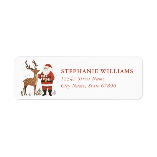 Kerst Rendier Retouradreslabels Etiket (Voorkant)