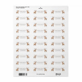 Kerst Rendier Retouradreslabels Etiket (Full Sheet)