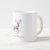 Kerst rendier rood buffelplaid grote koffiekop (Voorkant rechts)