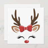 Kerst Rendier Schattig Vakantie Winter Feestdagenkaart (Voorkant / Achterkant)