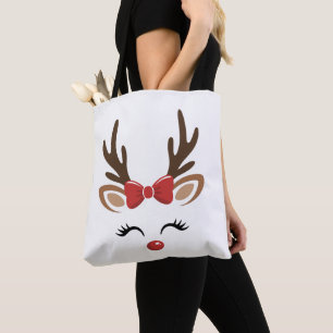 Kerst Rendier Schattig Vakantie Winter Tote Bag