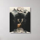 Kerst Rendier & Sleigh Canvas Muurkunst (Voorkant)