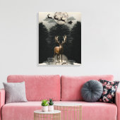 Kerst Rendier & Sleigh Canvas Muurkunst Afdruk (Insitu (Woonkamer))