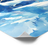Kerst Rendier Sneeuw Aquarel Schilderkunst Kunst Poster (Hoek)