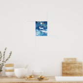 Kerst Rendier Sneeuw Aquarel Schilderkunst Kunst Poster (Keuken)