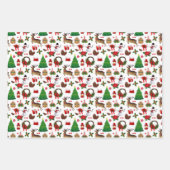 Kerst Rendier Sneeuwpoppen Kerstcadeaus Inpakpapier Vel (Voorkant 2)