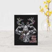 Kerst rendier sportschool workout jingle alle wins kaart (Gele Bloem)