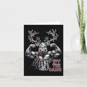 Kerst rendier sportschool workout jingle alle wins kaart