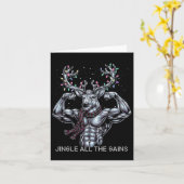 Kerst rendier sportschool workout jingle alle wins kaart (Gele Bloem)