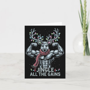 Kerst rendier sportschool workout jingle alle wins kaart