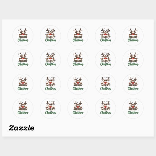 Kerst Rendier Sticker (Vel)