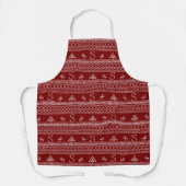 Kerst Rendier Trui Patroon Rode Schort (Voorkant)