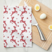Kerst rendier Vakantie keukenhanddoek (Quarter Fold)