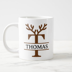 Kerst rendier vakantie mok, op maat winter  grote koffiekop