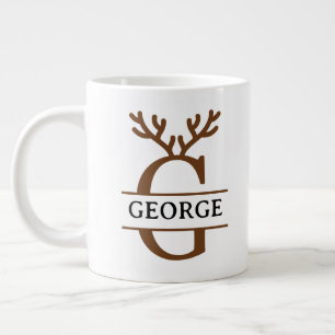 Kerst rendier vakantie mok, op maat winter  grote koffiekop