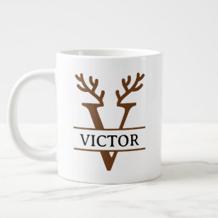 Kerst rendier vakantie mok, op maat winter grote koffiekop
