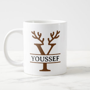 Kerst rendier vakantie mok, op maat winter grote koffiekop