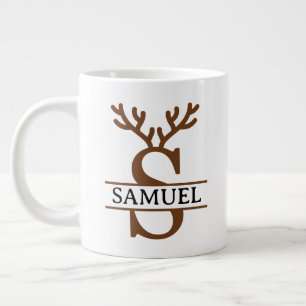 Kerst rendier vakantie mok, op maat winter grote koffiekop