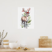 Kerst Rendier Voor Peuterkamer Poster (Keuken)