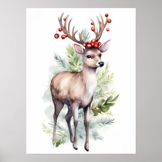 Kerst Rendier Voor Peuterkamer Poster (Voorkant)