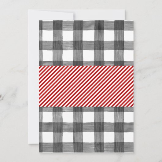 Kerst rendieren Baby Geslacht Onthulling Party Kaart (Achterkant)