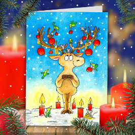 Kerst Rendieren Bedankkaart