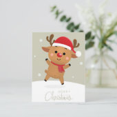 Kerst Rendieren Briefkaart (Staand voorkant)